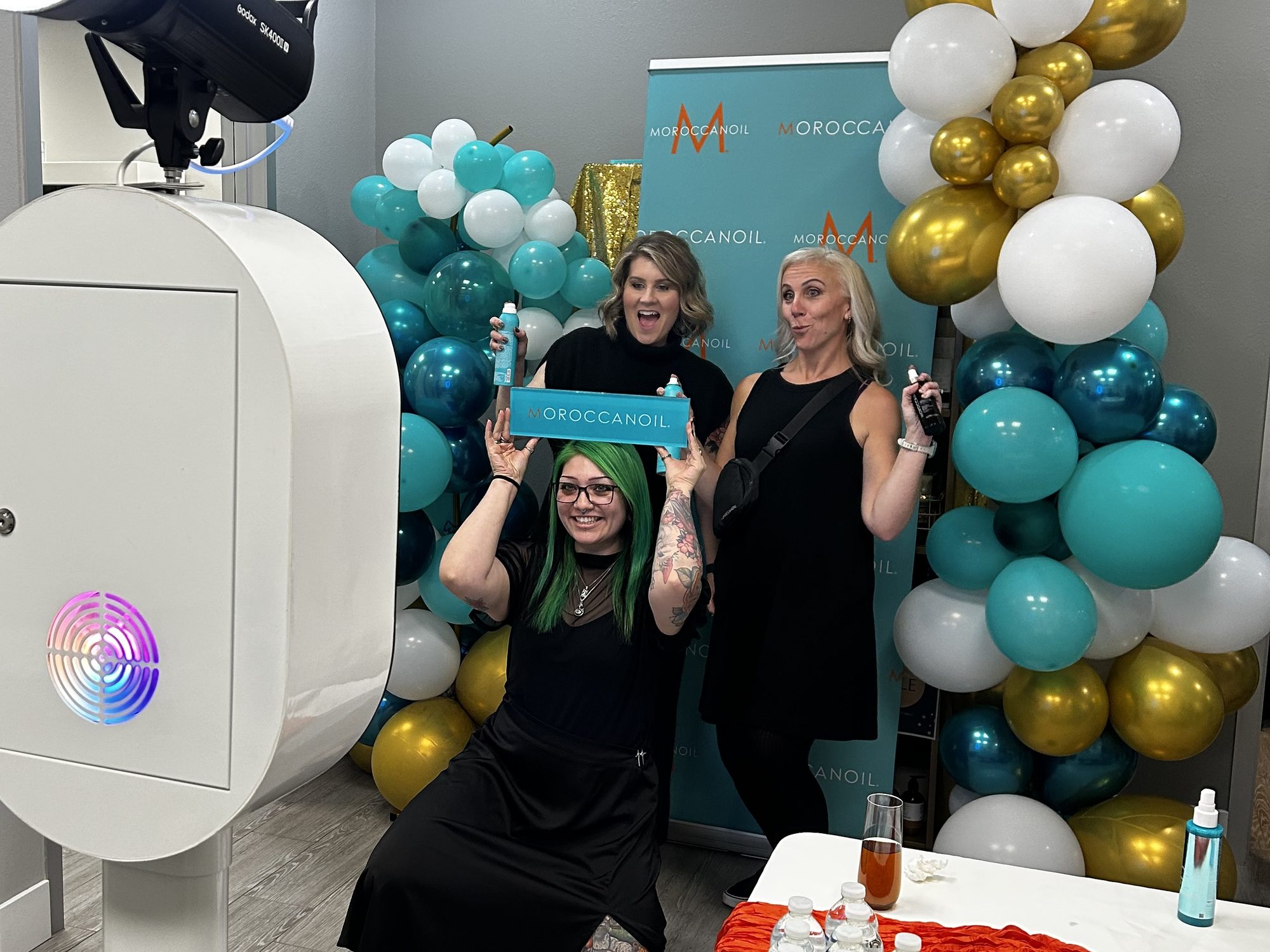 Moroccanoil distributor event photo booth — produced by PicPop with Sweis Inc